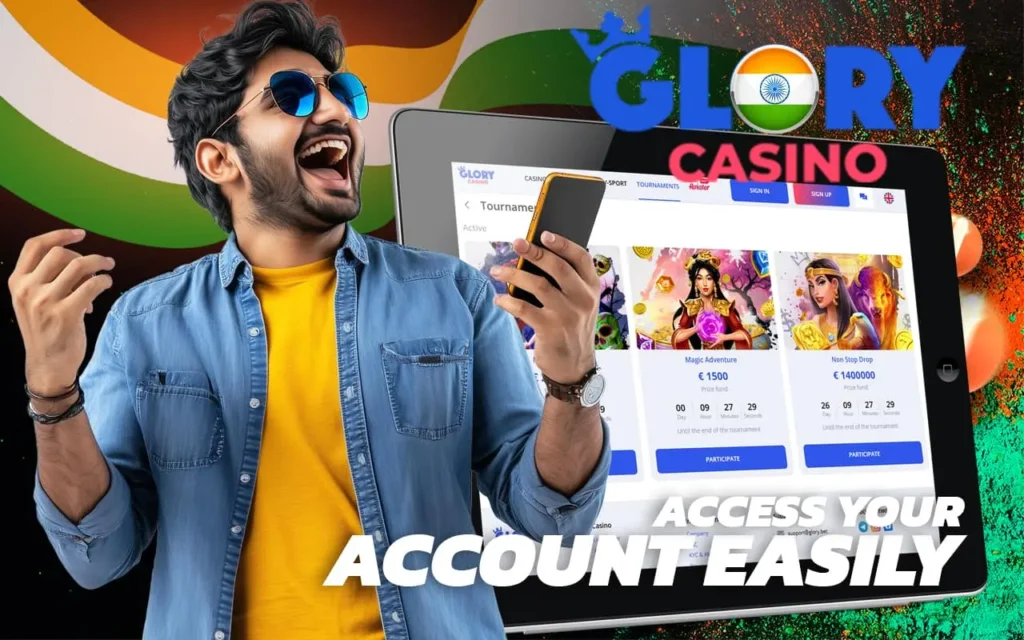 Easy and fast account login from any device at Glory casino India