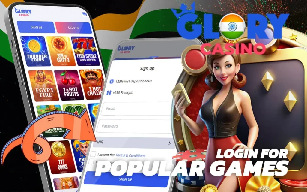 Brief instructions on how to log in to your Glory casino India account